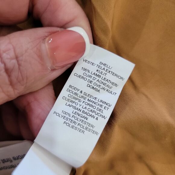 Lucky Brand lamb leather jacket Size XS gold mustard - Picture 7 of 9